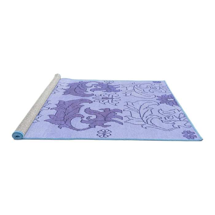 Sideview of Machine Washable Abstract Blue Modern Rug, wshabs1028blu