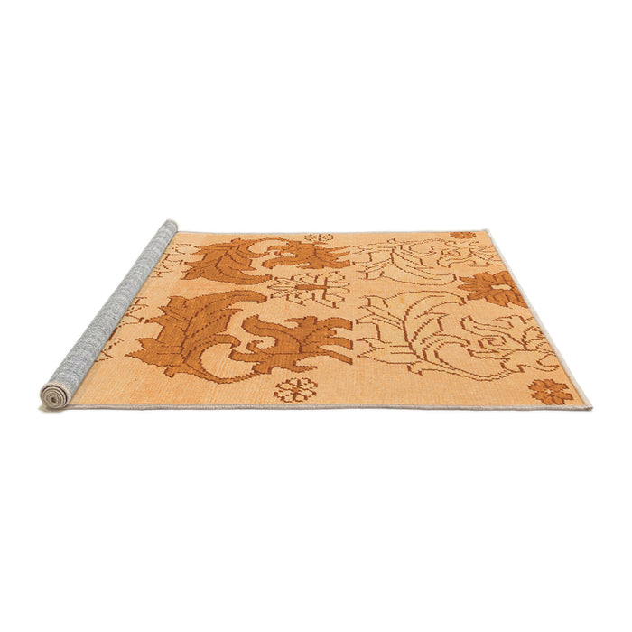 Sideview of Machine Washable Abstract Orange Modern Area Rugs, wshabs1028org