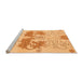 Sideview of Machine Washable Abstract Orange Modern Area Rugs, wshabs1028org