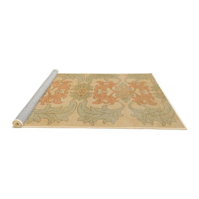 Sideview of Machine Washable Abstract Yellow Rug, wshabs1029
