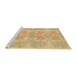 Sideview of Machine Washable Abstract Yellow Rug, wshabs1029