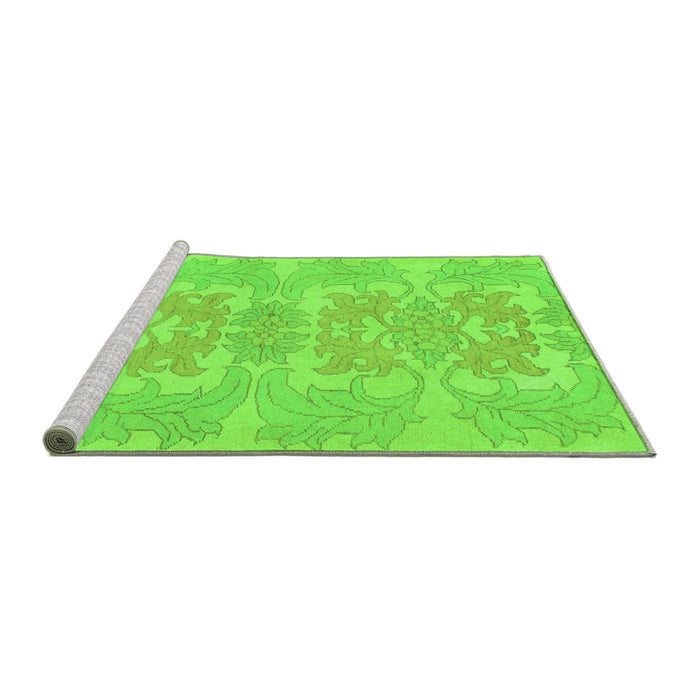 Sideview of Machine Washable Abstract Green Modern Area Rugs, wshabs1029grn