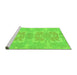 Sideview of Machine Washable Abstract Green Modern Area Rugs, wshabs1029grn