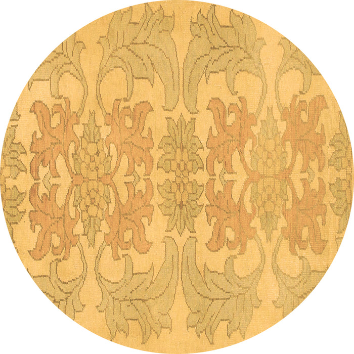 Round Abstract Brown Modern Rug, abs1029brn