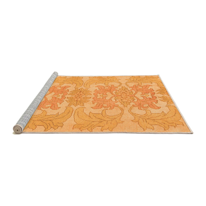 Sideview of Machine Washable Abstract Orange Modern Area Rugs, wshabs1029org