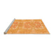 Sideview of Machine Washable Abstract Orange Modern Area Rugs, wshabs1029org