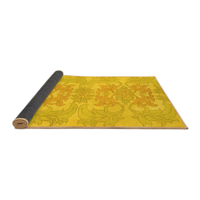 Sideview of Abstract Yellow Modern Rug, abs1029yw