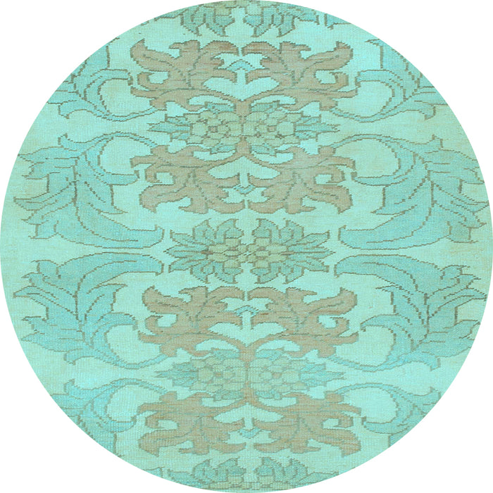 Round Machine Washable Abstract Light Blue Modern Rug, wshabs1029lblu