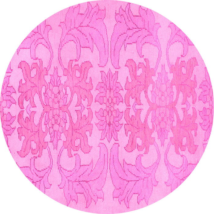 Round Abstract Pink Modern Rug, abs1029pnk