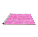 Sideview of Machine Washable Abstract Pink Modern Rug, wshabs1029pnk