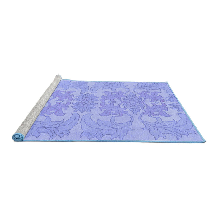 Sideview of Machine Washable Abstract Blue Modern Rug, wshabs1029blu