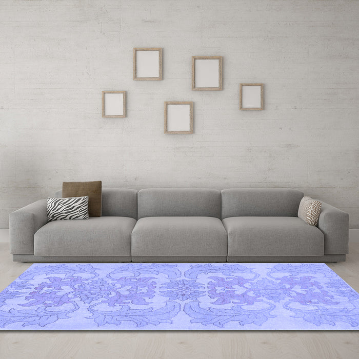 Machine Washable Abstract Blue Modern Rug in a Living Room, wshabs1029blu