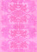 Machine Washable Abstract Pink Modern Rug, wshabs1029pnk