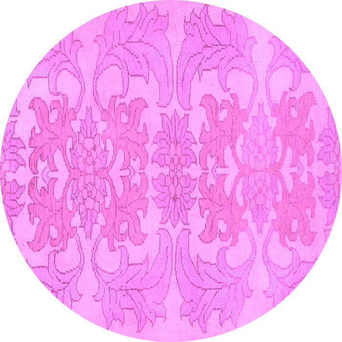 Round Machine Washable Abstract Purple Modern Area Rugs, wshabs1029pur