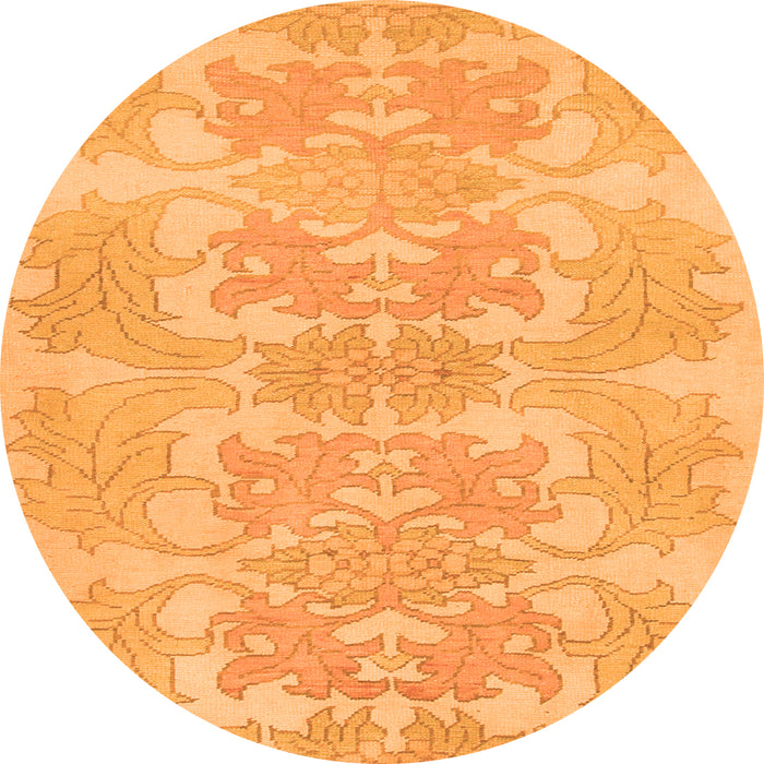 Round Abstract Orange Modern Rug, abs1029org