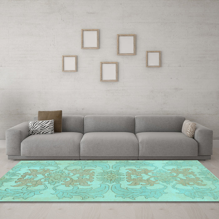 Machine Washable Abstract Light Blue Modern Rug in a Living Room, wshabs1029lblu