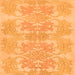 Square Machine Washable Abstract Orange Modern Area Rugs, wshabs1029org