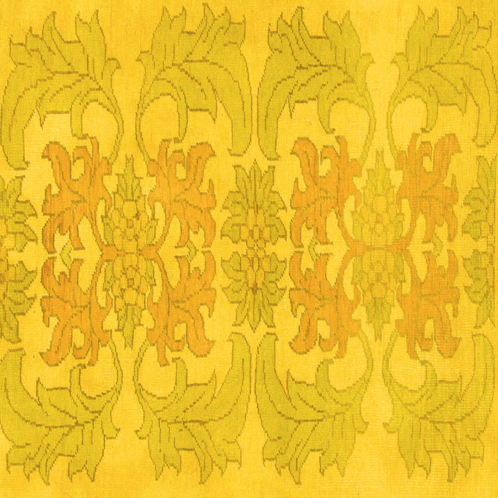 Square Machine Washable Abstract Yellow Modern Rug, wshabs1029yw