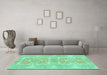 Machine Washable Abstract Turquoise Modern Area Rugs in a Living Room,, wshabs1029turq