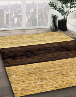 Machine Washable Abstract Sepia Brown Rug in a Family Room, wshabs102