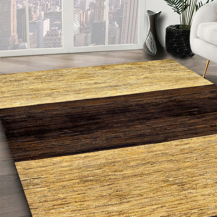 Machine Washable Abstract Sepia Brown Rug in a Family Room, wshabs102