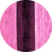 Round Abstract Pink Modern Rug, abs102pnk