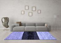 Machine Washable Abstract Blue Modern Rug, wshabs102blu