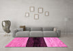 Machine Washable Abstract Pink Modern Rug in a Living Room, wshabs102pnk