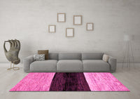 Machine Washable Abstract Pink Modern Rug, wshabs102pnk