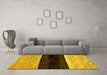 Machine Washable Abstract Yellow Modern Rug in a Living Room, wshabs102yw