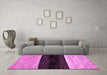 Machine Washable Abstract Purple Modern Area Rugs in a Living Room, wshabs102pur