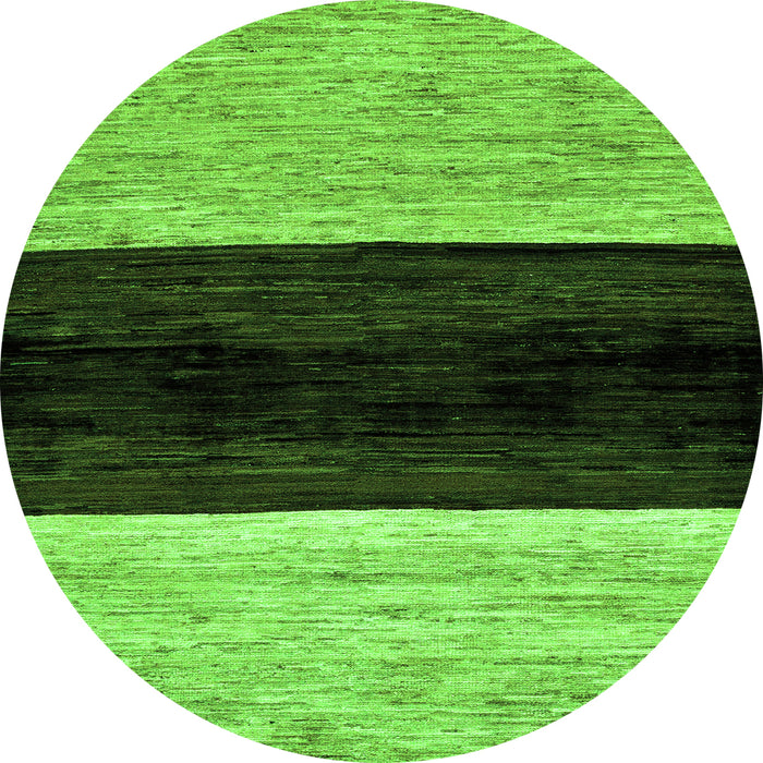 Round Abstract Green Modern Rug, abs102grn