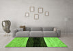 Machine Washable Abstract Green Modern Area Rugs in a Living Room,, wshabs102grn