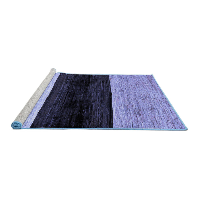 Sideview of Machine Washable Abstract Blue Modern Rug, wshabs102blu