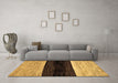 Machine Washable Abstract Brown Modern Rug in a Living Room,, wshabs102brn