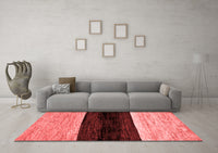 Machine Washable Abstract Red Modern Rug, wshabs102red
