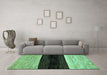 Machine Washable Abstract Turquoise Modern Area Rugs in a Living Room,, wshabs102turq