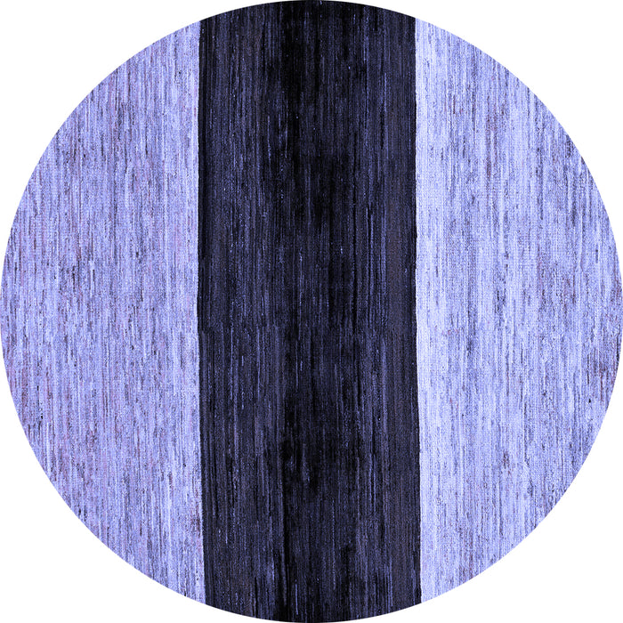 Round Machine Washable Abstract Blue Modern Rug, wshabs102blu