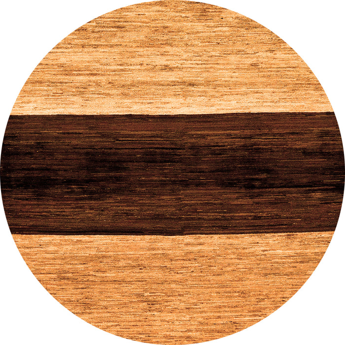 Round Abstract Orange Modern Rug, abs102org