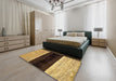 Machine Washable Abstract Sepia Brown Rug in a Bedroom, wshabs102