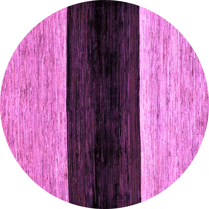 Round Machine Washable Abstract Purple Modern Area Rugs, wshabs102pur