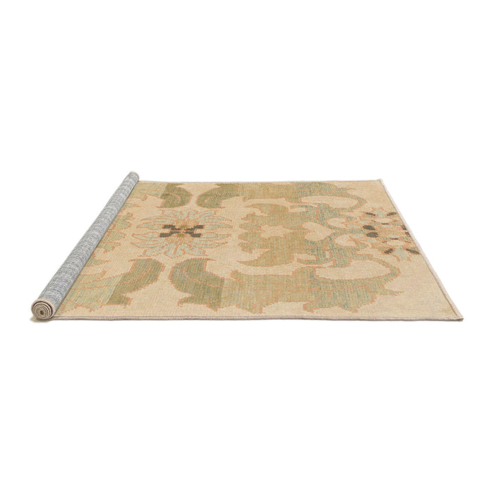 Sideview of Machine Washable Abstract Yellow Rug, wshabs1030