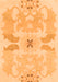 Machine Washable Abstract Orange Modern Area Rugs, wshabs1030org