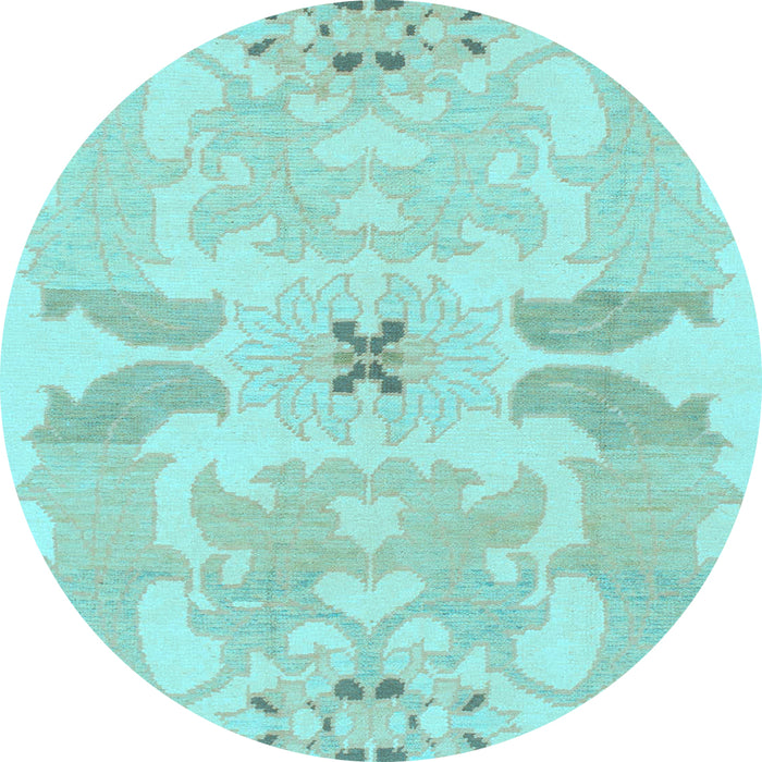 Round Machine Washable Abstract Light Blue Modern Rug, wshabs1030lblu