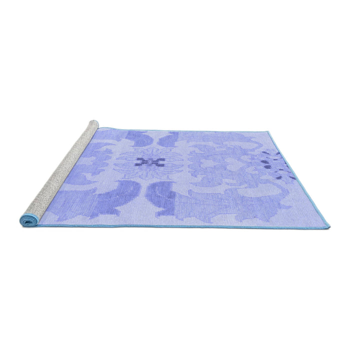 Sideview of Machine Washable Abstract Blue Modern Rug, wshabs1030blu