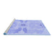 Sideview of Machine Washable Abstract Blue Modern Rug, wshabs1030blu