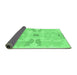 Sideview of Abstract Emerald Green Modern Rug, abs1030emgrn