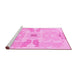 Sideview of Machine Washable Abstract Pink Modern Rug, wshabs1030pnk