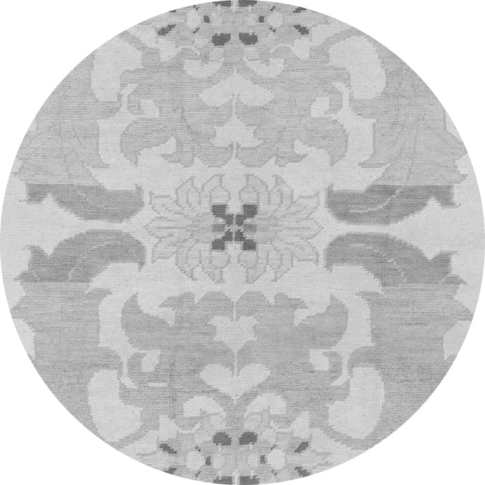 Round Machine Washable Abstract Gray Modern Rug, wshabs1030gry