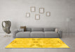 Machine Washable Abstract Yellow Modern Rug in a Living Room, wshabs1030yw